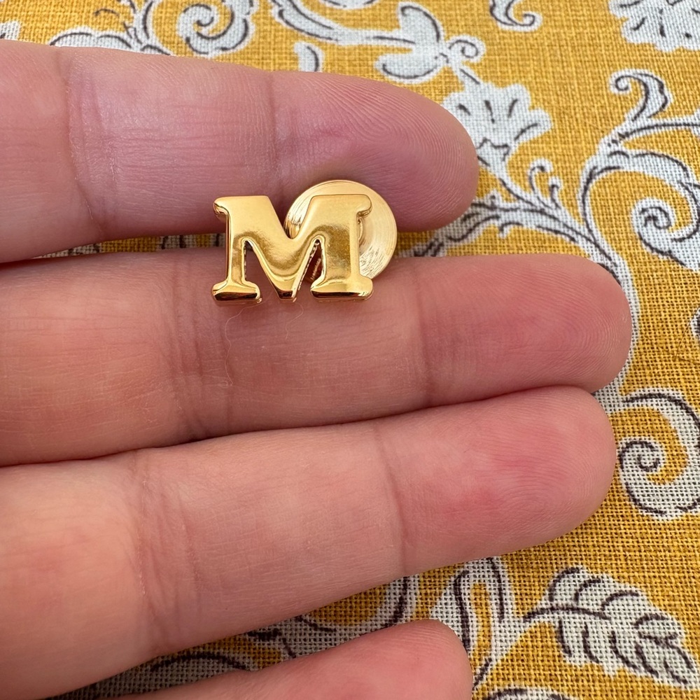 Vintage New Avon Gold Letter M Brooch Pin